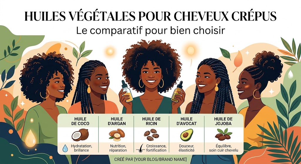Huiles végétales pour cheveux crépus Le comparatif pour bien choisir