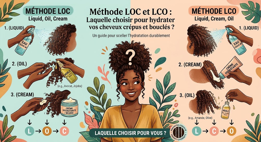 Méthode LOC et LCO Laquelle choisir pour hydrater vos cheveux crépus et bouclés Méthode LOC et LCO Laquelle choisir pour hydrater vos cheveux crépus et bouclés